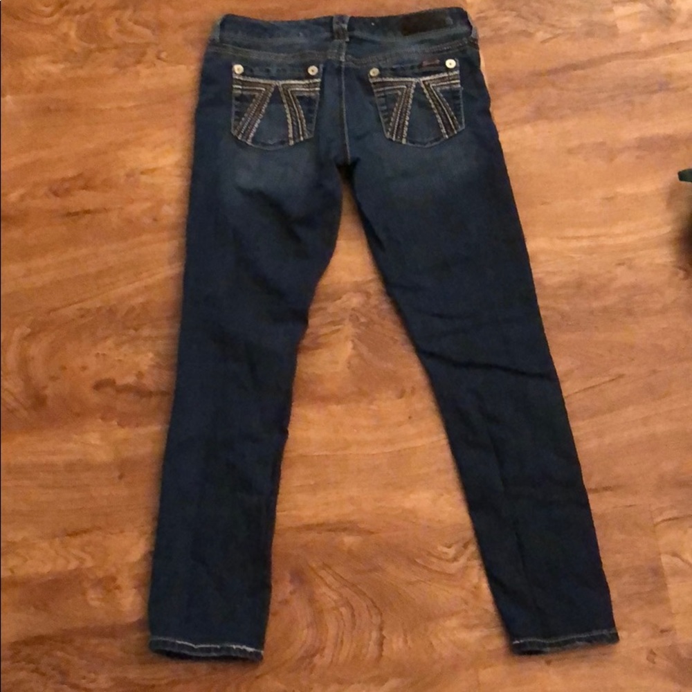Dark wash skinny jeans